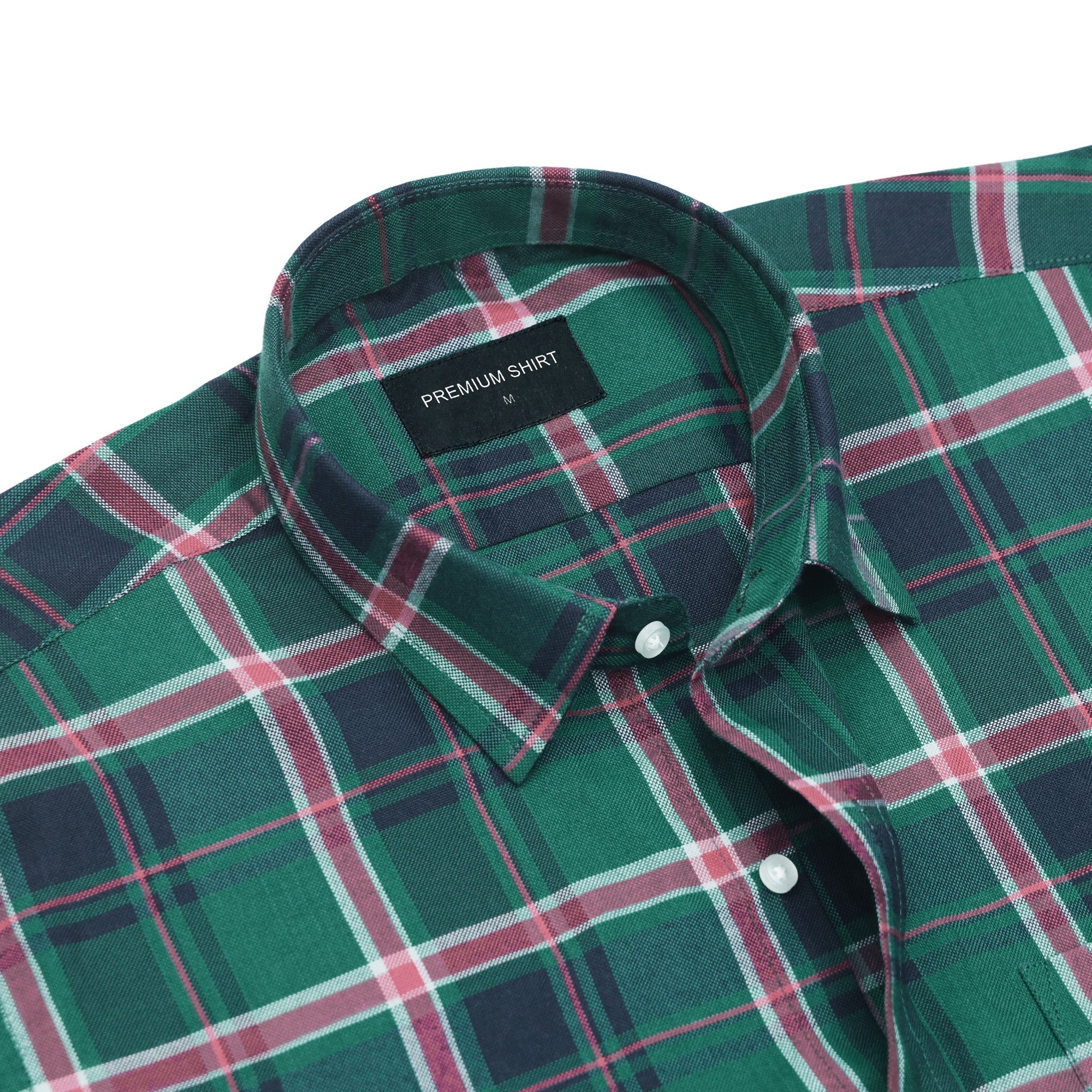 Moss Green Classic Check Cotton Shirt for Men