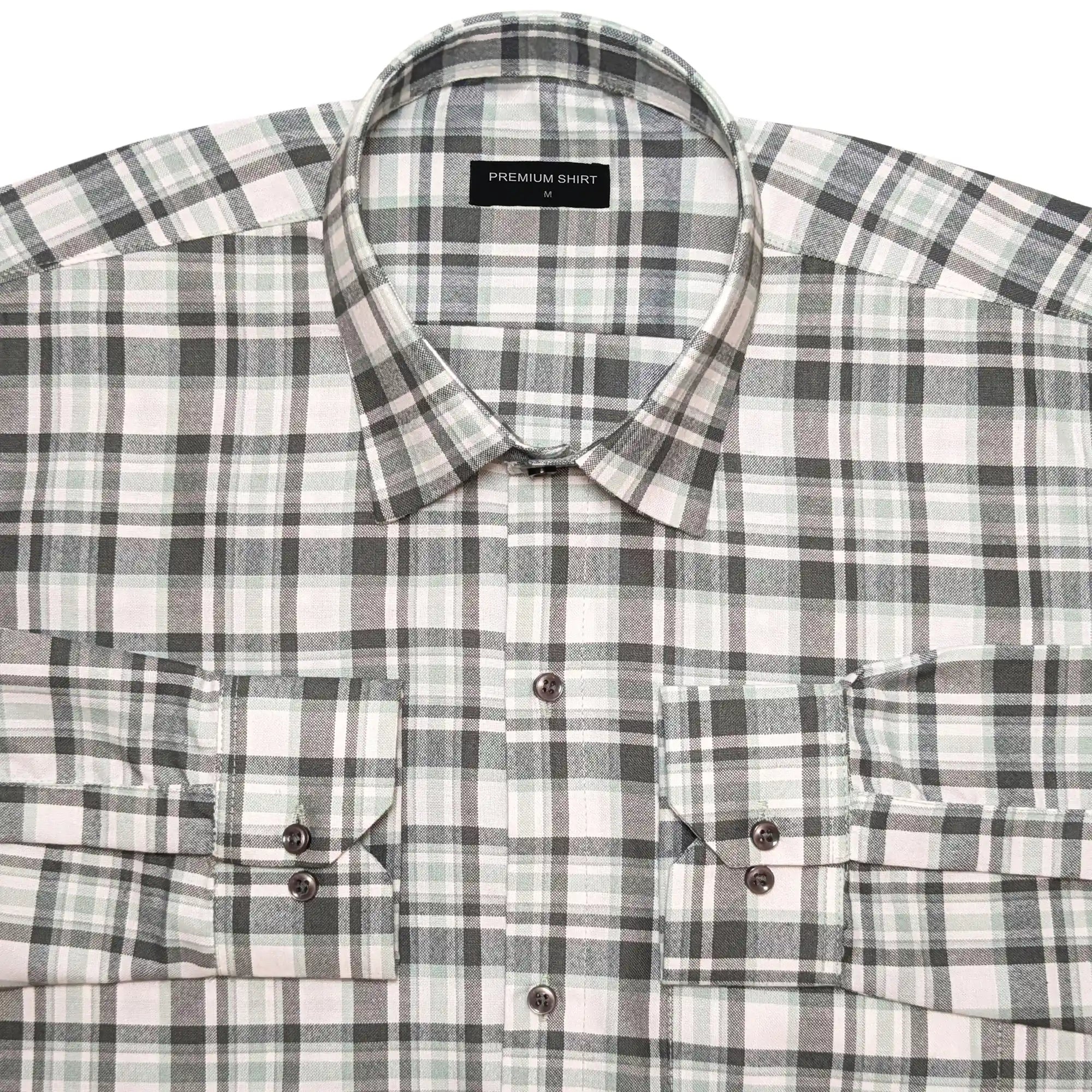 Forest Green Classic Check Cotton Blend Shirt for Men